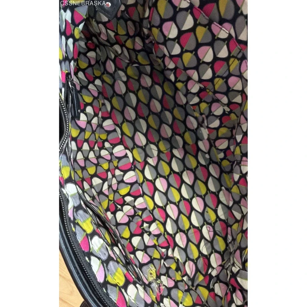Vera Bradley Moon Blooms Quilted Trapeze Tote Bag Floral‎ Black Trim NWT